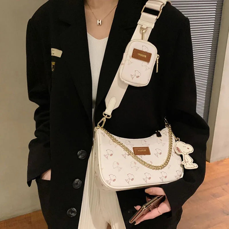 Women's High end 3-in-1 Shoulder Bag with Adjustable Wide Shoulder Strap Underarm Bag New Crossbody Bag
