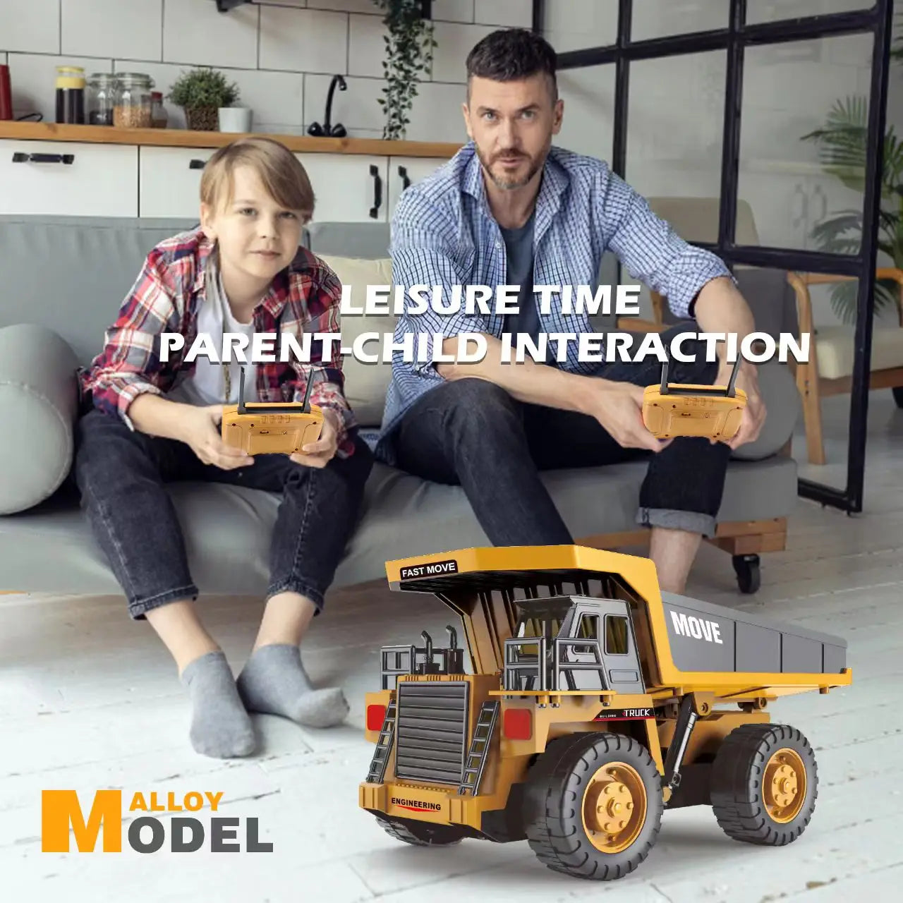 ZWN 1/16 1/20 Remote Control Excavator Dump Truck RC Model Car Toy Professional Alloy Simulation Construction Vehicle for Kids