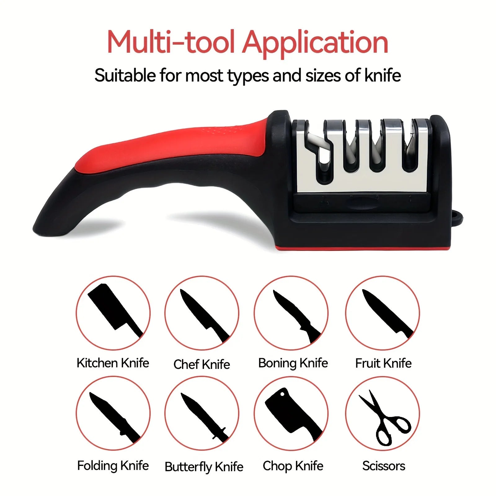 Kitchen 4-Segment Knife Sharpener with High-precision Whetstone Professional Hand-Held Sharpeners for Kitchen Knives Scssors