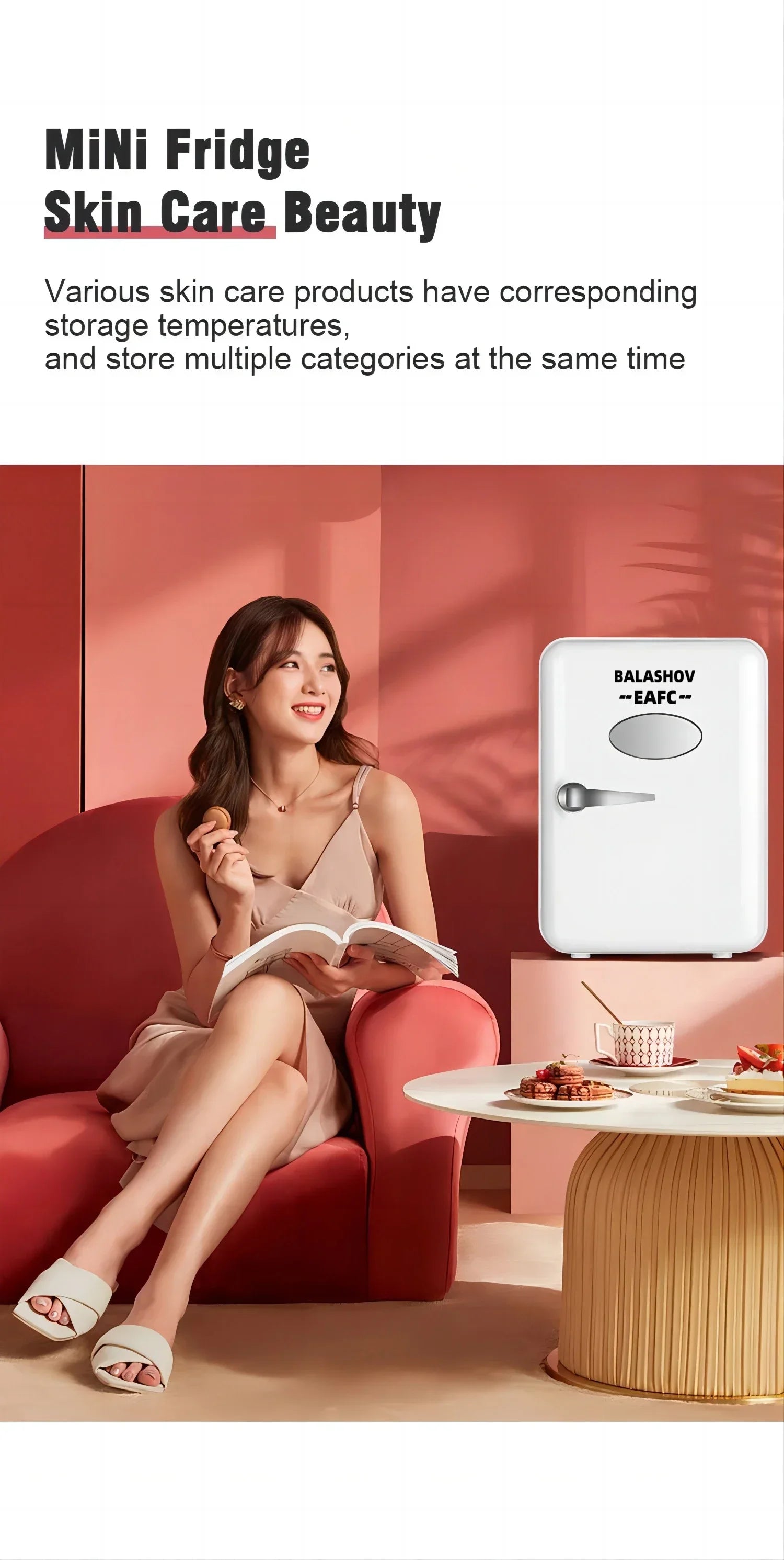 12V/110V/220V Mini Multifunction Refrigerator Cosmetics Mask Beverage Makeup Dormitory Freshness for Car Home