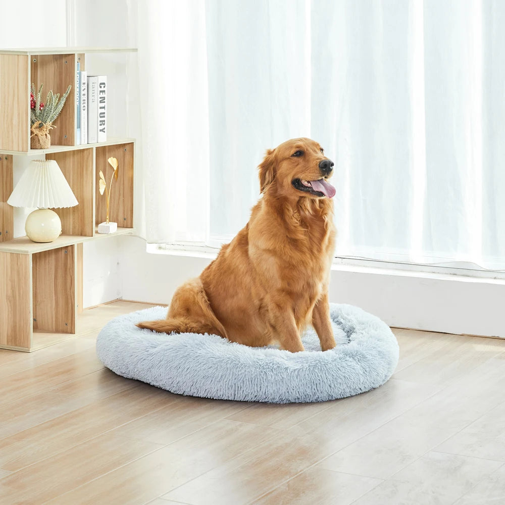 Plush Warm Round Large Dog Bed Winter Soft Puppy House Medium Cat Sofa Sleeping Bed Elastic Small Dog Kennel Nest Accessories