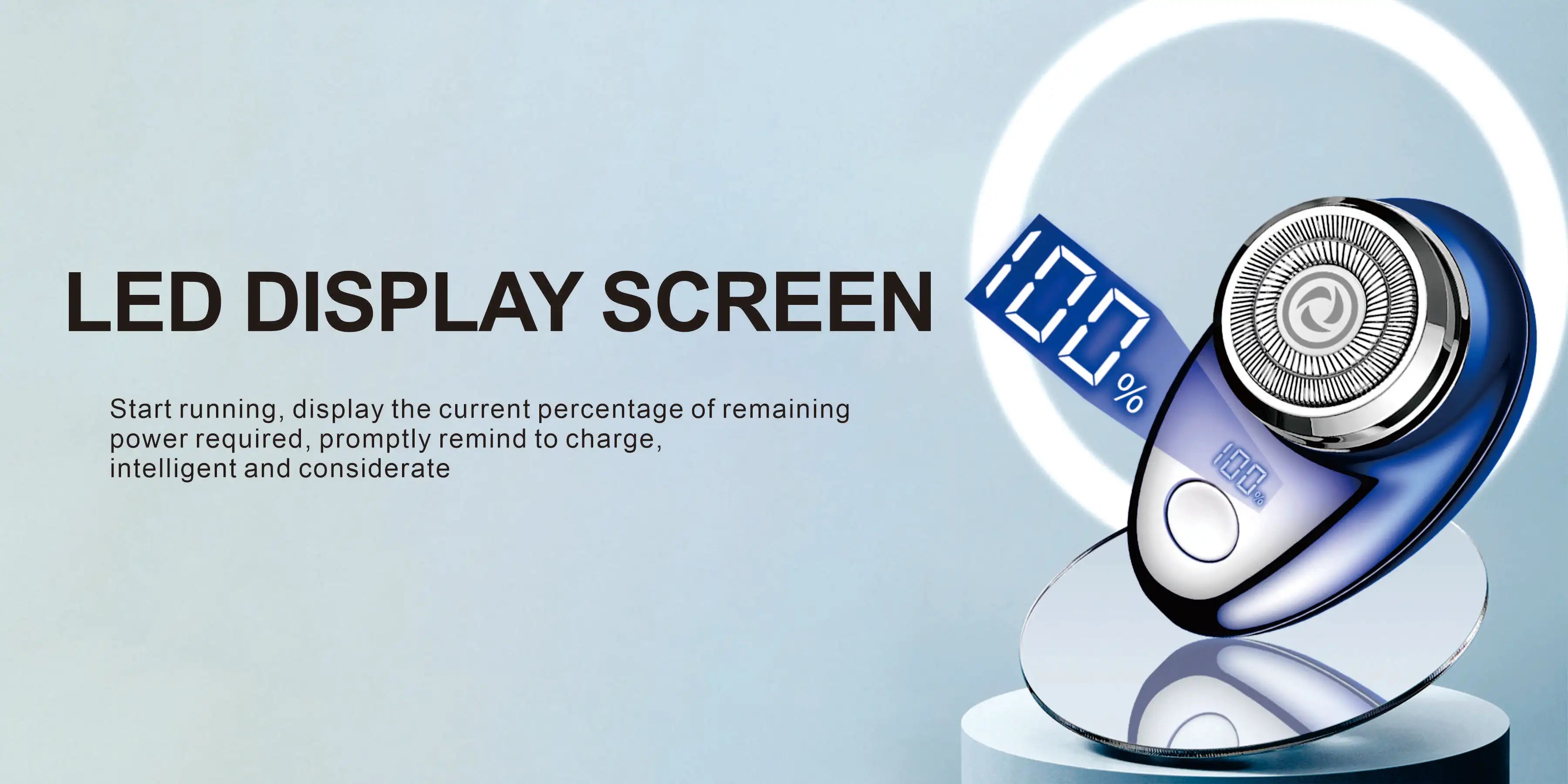 Mini electric shaver, portable powerful storm shaver, USB charging, intelligent battery display, lightweight shaver