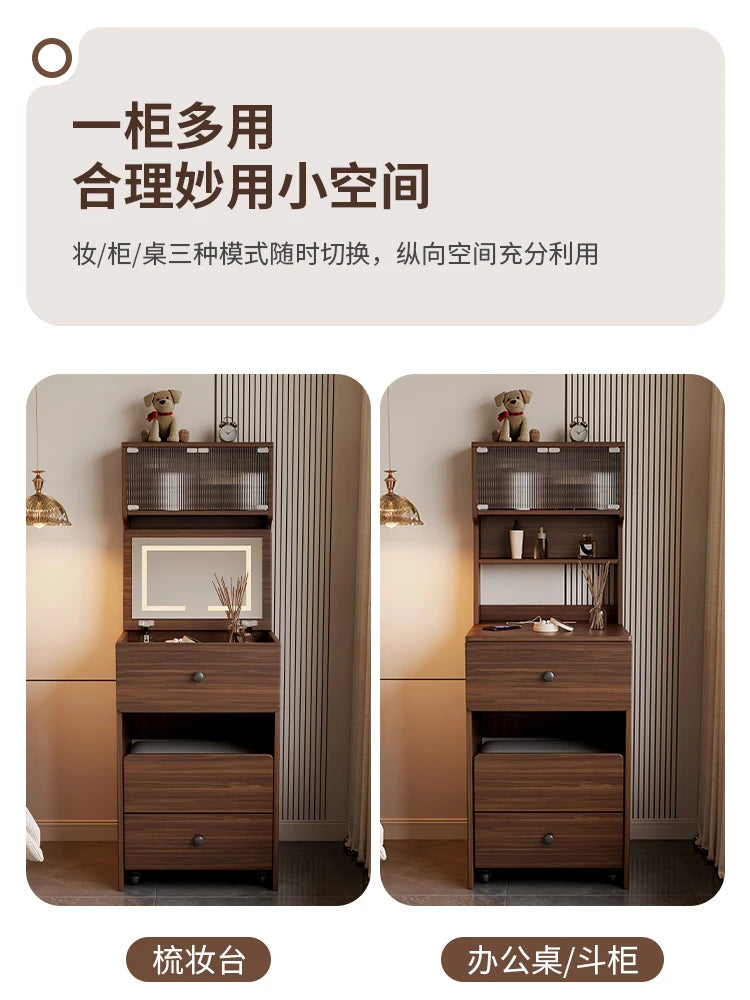 Multifunctional Narrow Nightstands With Drawers Storage Vintage Mid Century Nightstands Classic Elegant Criado Mudo Furniture