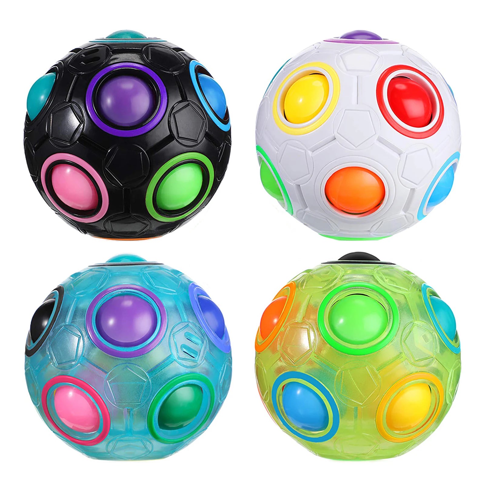 Rainbow Ball Puzzle Magic Cube Fidget Toy Football Luminous 3D Brain Teasers Anti Stress Relief Educational Game for Kid Adult