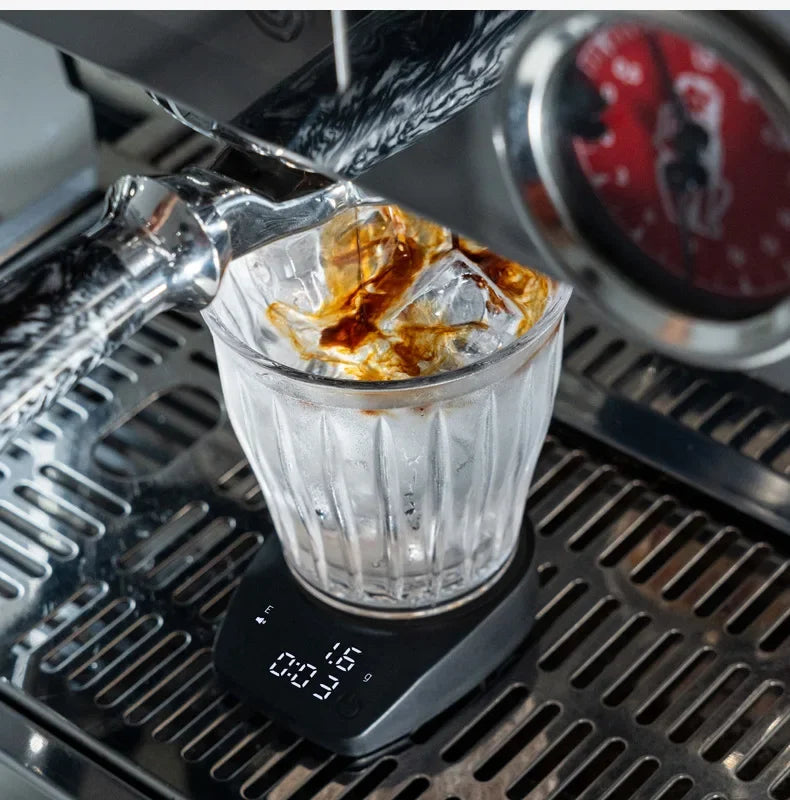 Mini Coffee Scale Electronic Italian Coffee Bean Scale Palm Size Timing Weighing Scale Home Kitchen Tool Coffee Bar Accessories