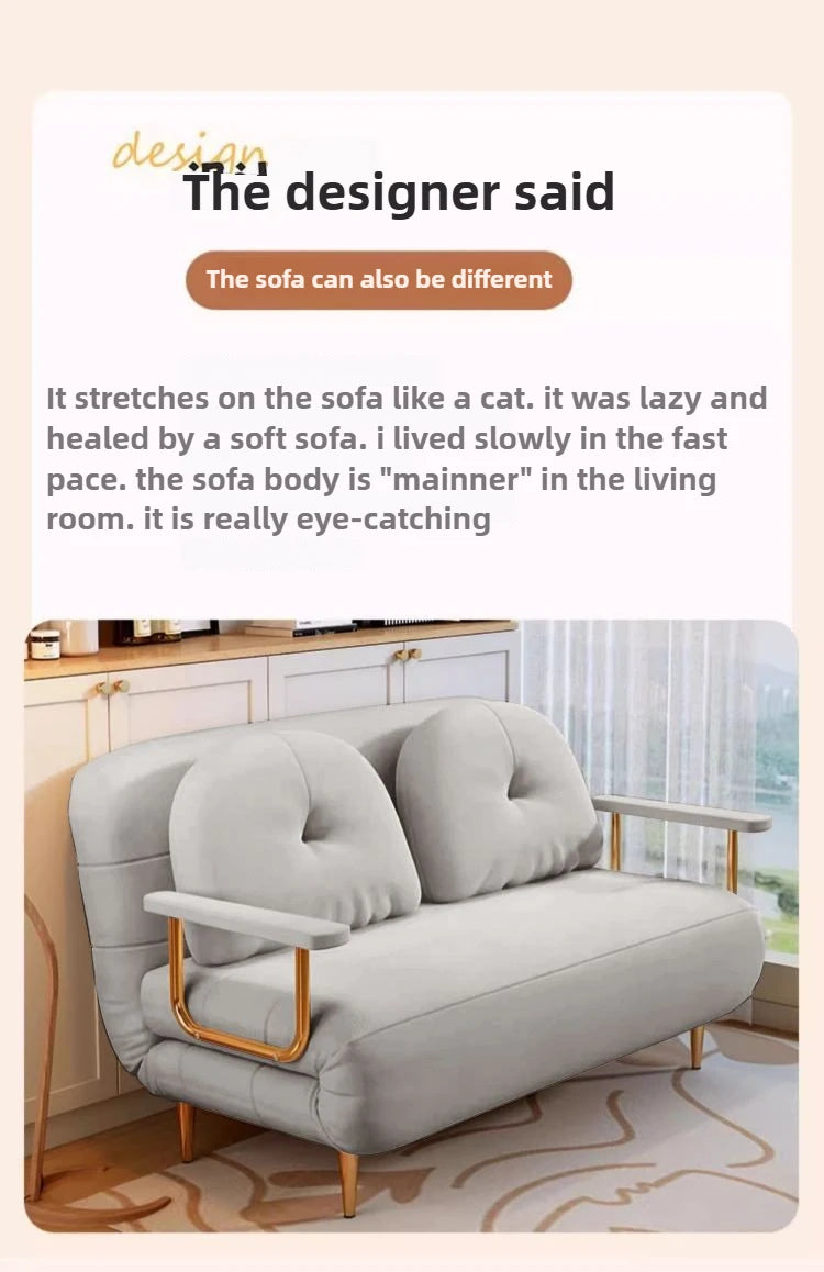 Foldable Balcony Latex Sofa Bed Dual-use Small Unit Double Living Room Light Luxury Cream Style Multifunctional Small Sofa