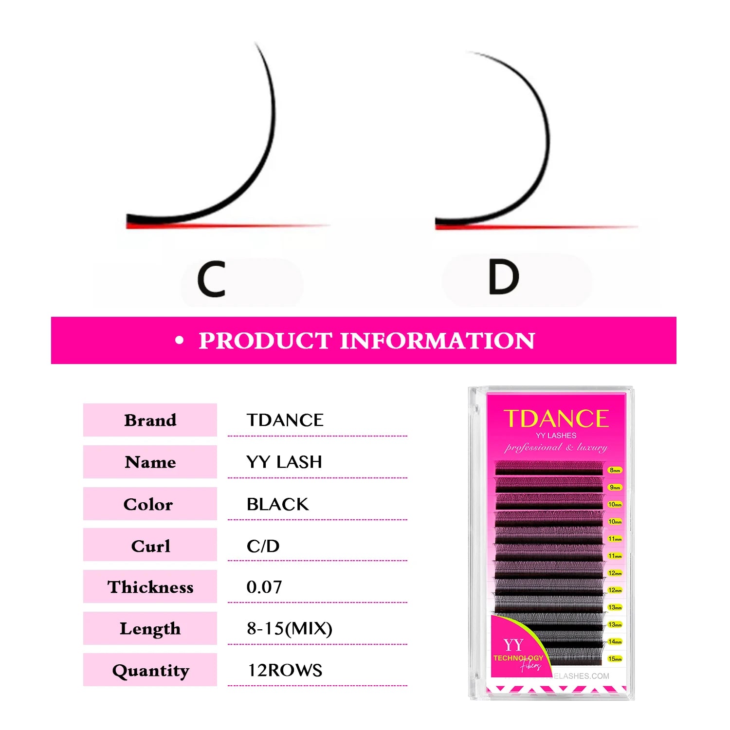 TDANCE 8-15MIX YY Shape Hand Woven Premium Mink Soft Light Natural Eyelashes Extension Makeup Mesh Net Cross False Eyelash