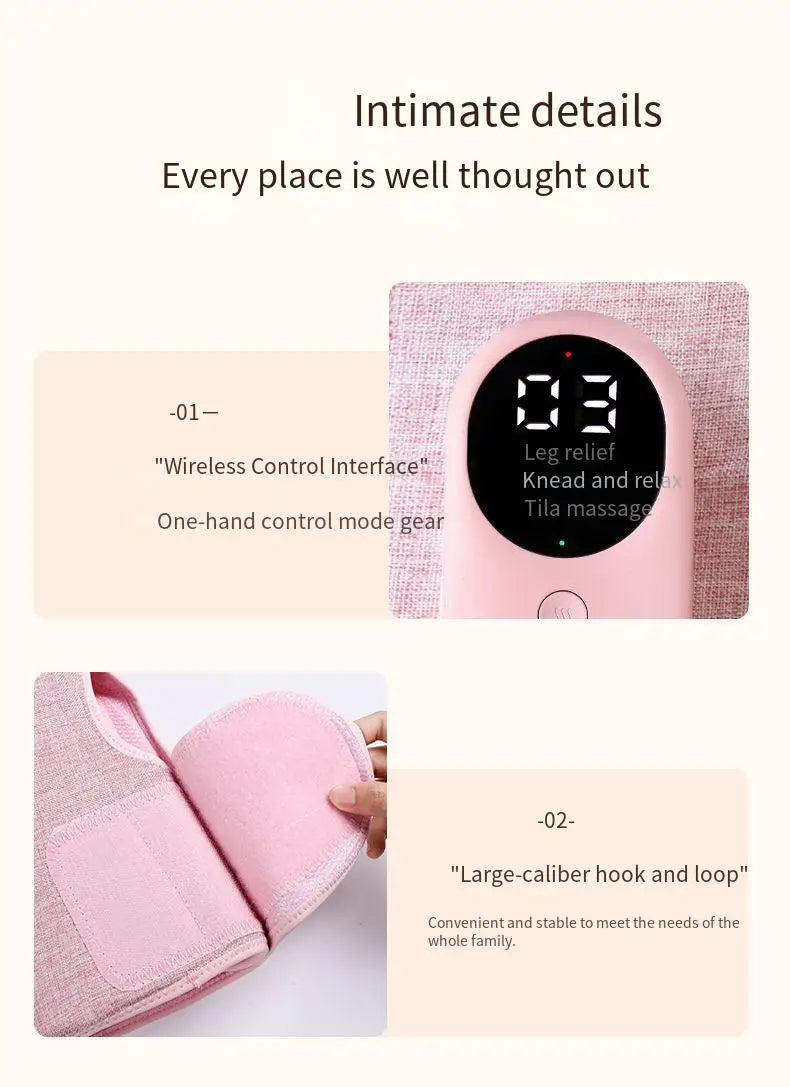 Wireless Smart Leg Massager TypeC Charging 360° Air Pressure Calf Hot Compress Massager 3 Mode Adjustable Relax Foot Calf Muscle