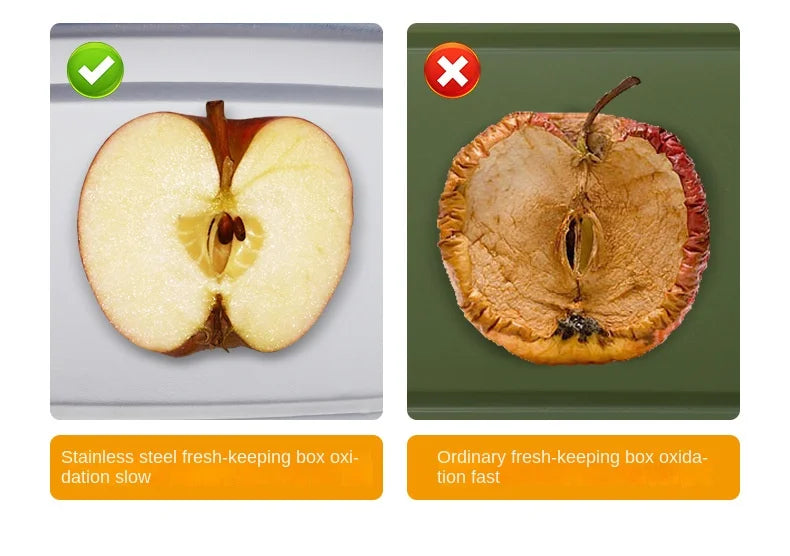 304 Stainless Steel Crisper, Lunch Box, Sealed Leak-proof Bento Box, Refrigerator Freezer Storage Box, Camping Lunch Box