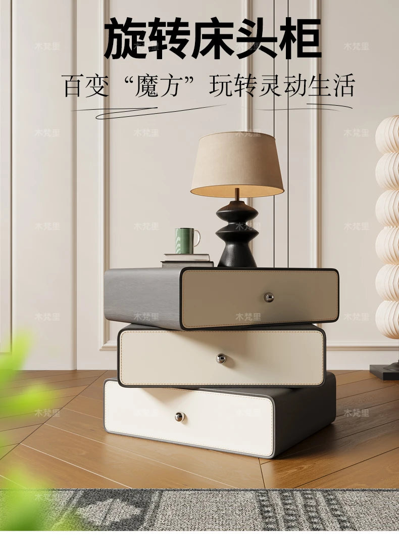 Luxury Storage Bedside Table Bedroom Mobile Cabinets Librero Unique Organizer Nightstand Wood Mesitas De Noche Hotel Furniture