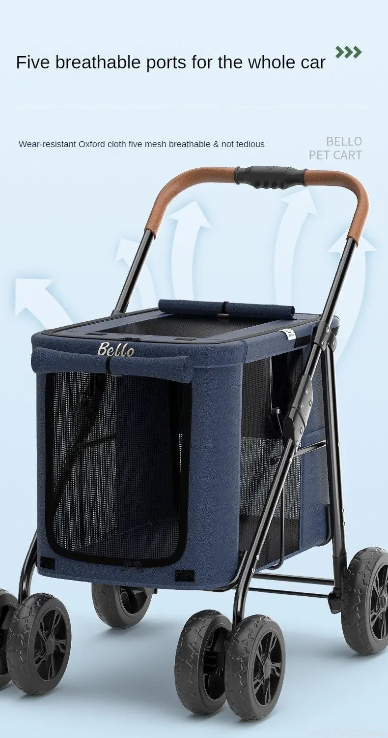 Multiple pet strollers large dog trolley cart folded large space Multifunctional trolley case with wheel bearing 30kg for travel