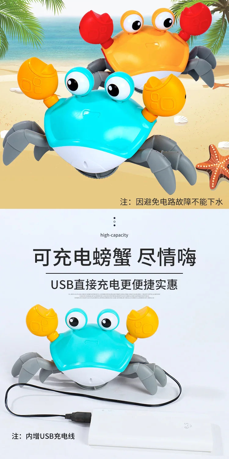 Kids Induction Escape Crab Octopus Crawling Toy Toddlers Electronic Musical Pet Avoid Obstacles Fun Party Interactive Baby Toys