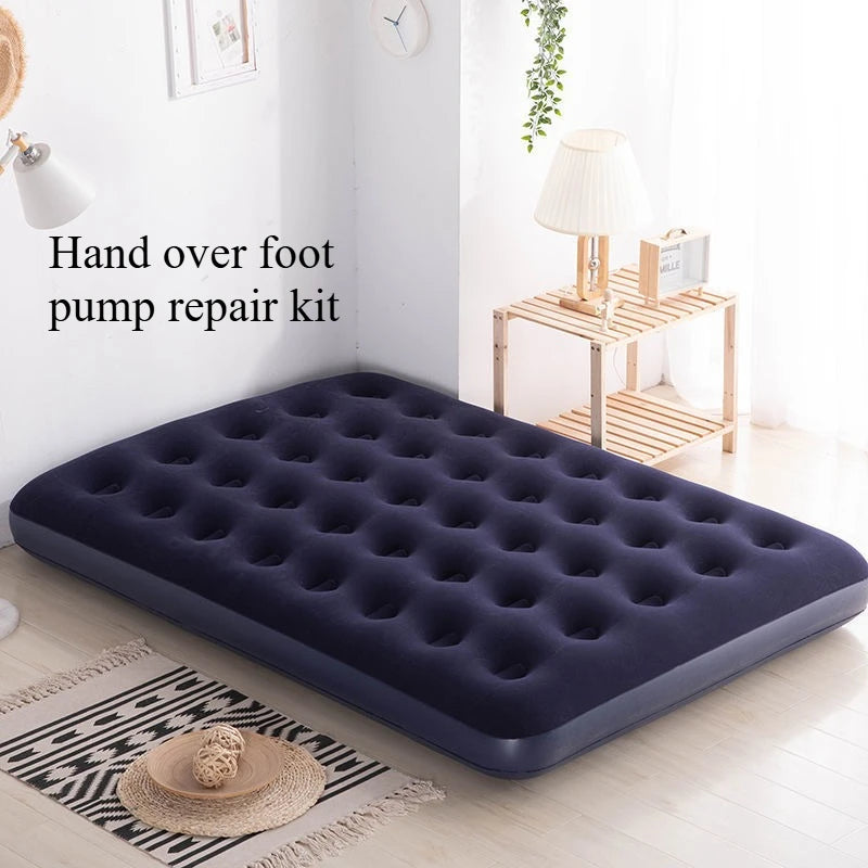 Inflatable Household Single Folding Bed Air Cushion Bed Double, Thickened Portable Air Bed Outdoor Inflatable Sofa