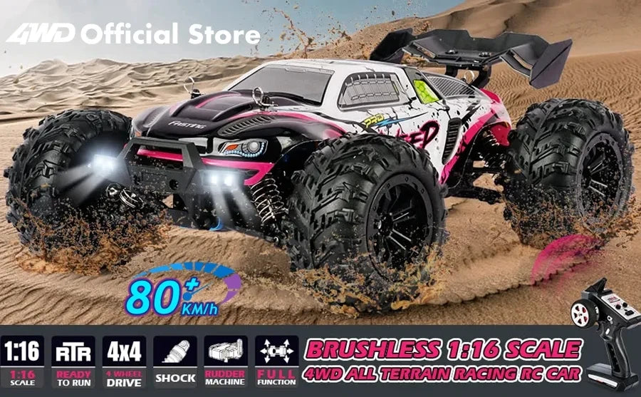 4WD Remote Control Car Off Road 4x4 RC High Speed Buggy Truck Super Brushless 50 or 80KM/H Fast Drift Racing Toy Kids Adults