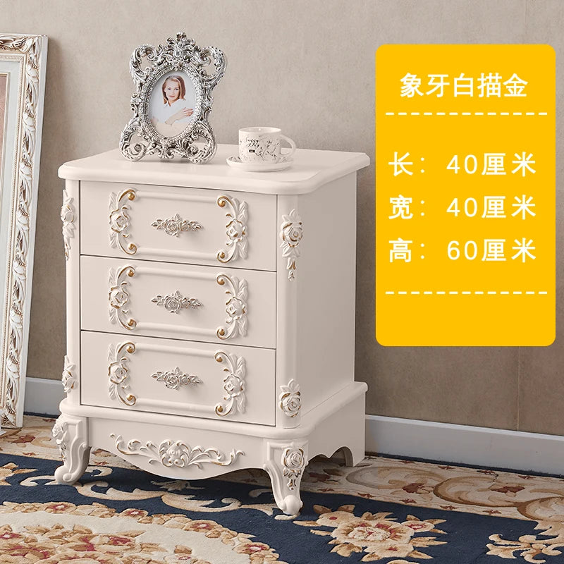White Luxury Nightstand Mobile Bedroom Cabinets Nordic Bedside Table Librero Storage Drawers Mesitas De Noche Trendy Furniture