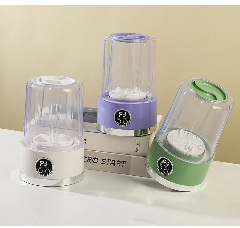 1L Mini Rechargeable Washing Machine Underwear Travel Portable Small Socks Washing Machine Dehydratable Portable Laundry Bucket