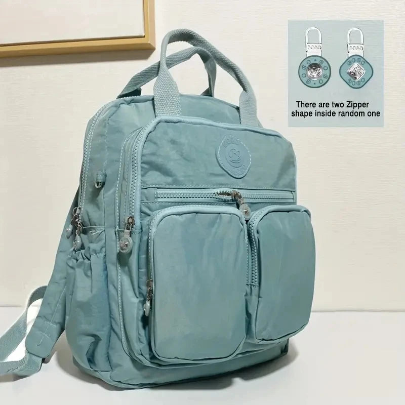 Fashion Woman Backpack Waterproof Nylon Soft Handle Solid Multi-pocket Travel Zipper Feminina School Bags Laptop Backpack