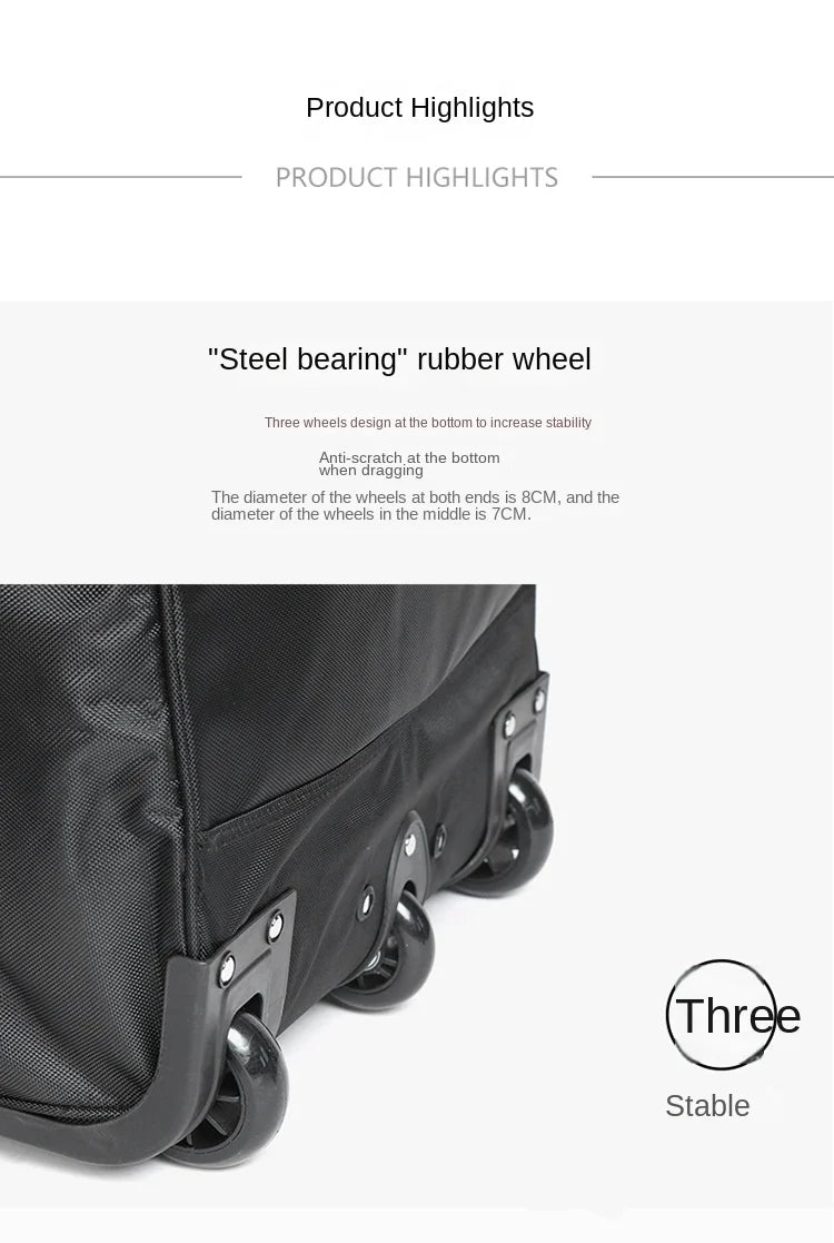 Large Capacity 150L Rolling Luggage Trolley Bags with Wheels Waterproof Oxford Duffel Bag Wheeled Bag Travel Suitcase Luggage