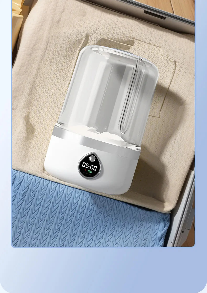 TINSOL New Mini Portable Washing Machine USB Charging Support Silent Fully Automatic Wash Essential for Dorms and Travel