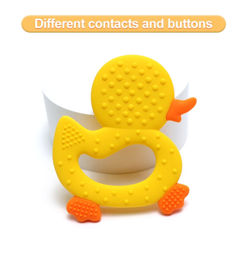 1PCS Baby Teether Toys Cartoon Duck Silicone Teether For Baby BPA Free Teething Chewing Toys Soft Teether Baby Accessories
