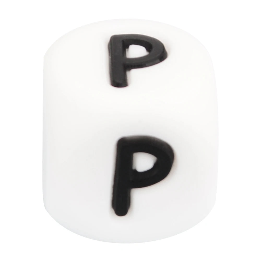 LOFCA 40pcs Alphabet Silicone Letter Beads 12mm Teething Beads Food Grade Teether English Letters Baby Nursing for Teething