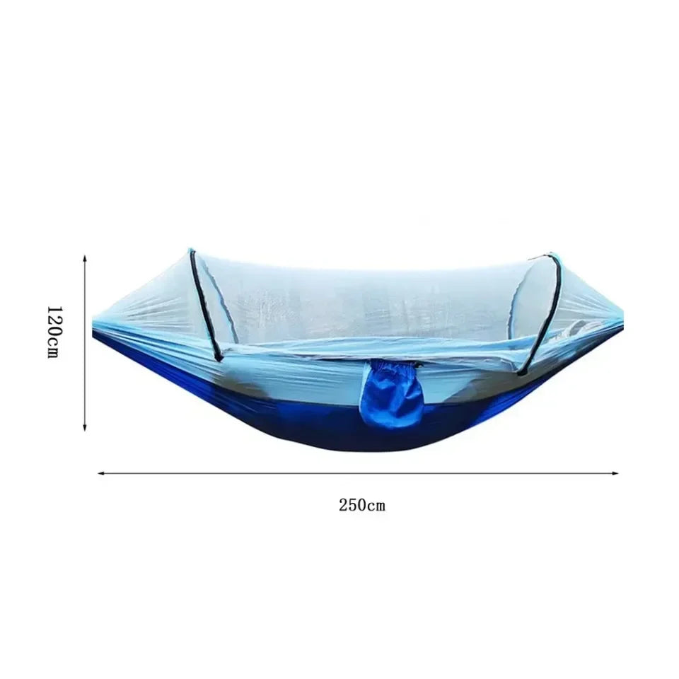 Outdoor Camping Hammock High Strength Parachute Fabric With Mosquito Net Lightweight Hanging Hammocks Hanging Bed Net 250x120cm