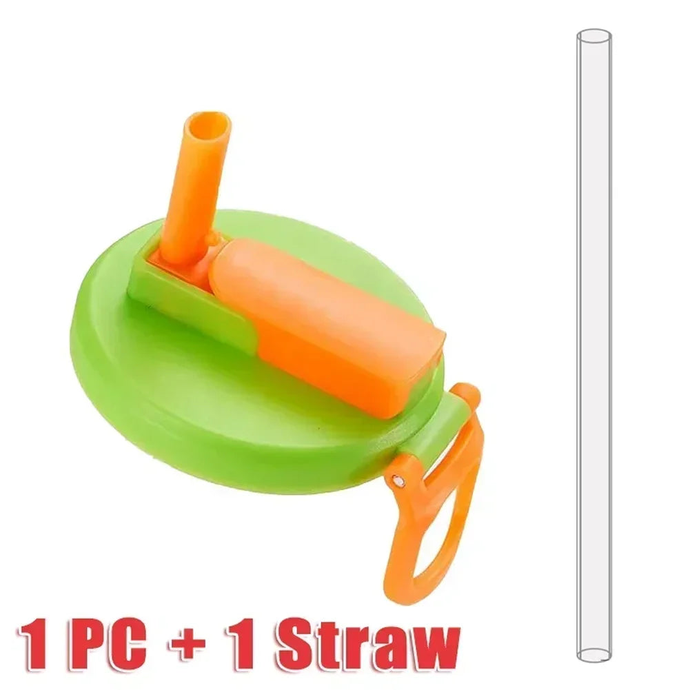 Can Lids With Straws Reusable Silicone Beverage Can Lids Leak-Proof Soda Can Covers With Straws For 2.13” Cans Pack Of 4