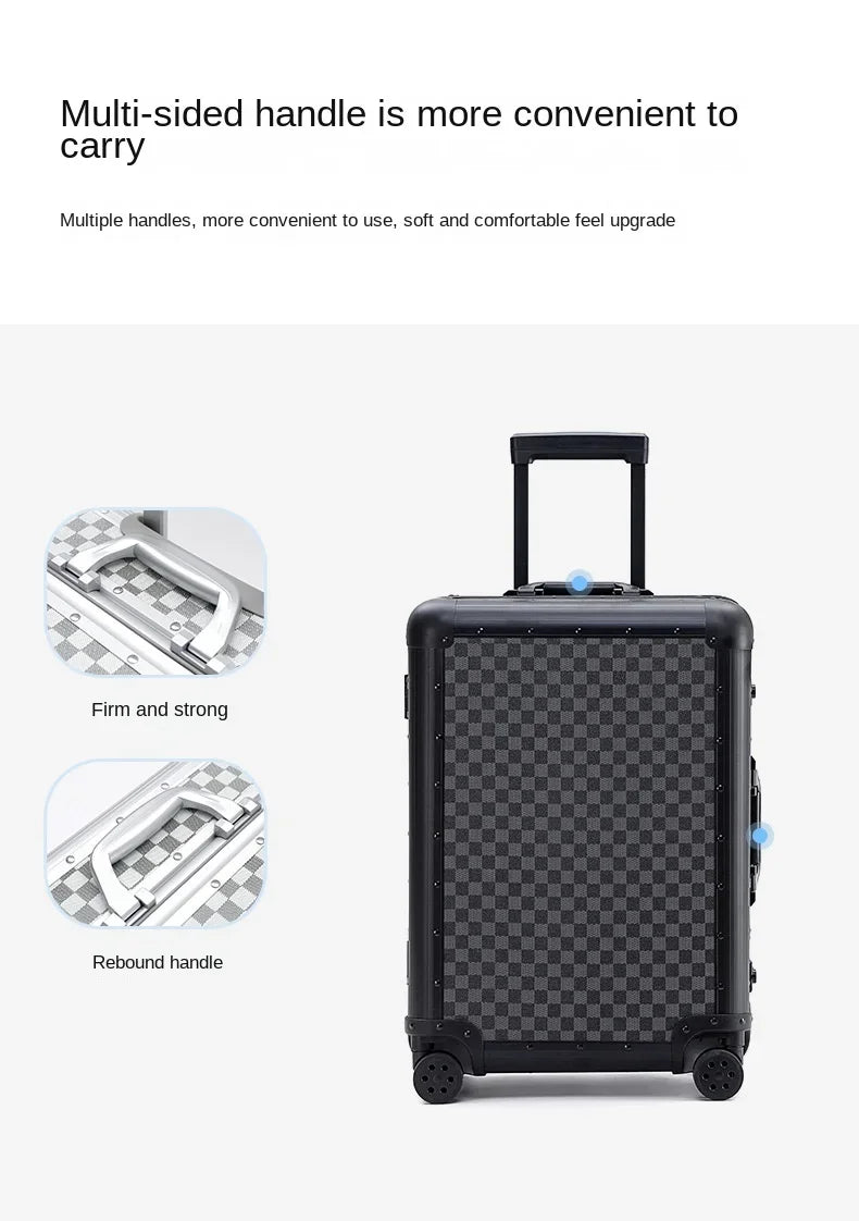 20"24"26 inch Travel Suitcase Trolley Case with wheels All Aluminum Magnesium Alloy Boarding Box Carry on Luggage Boarding Box