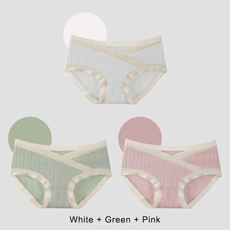 3PCS Soft Briefs V-shaped Abdominal Support Underpanties Pregnancy Childbirth Female Underwear Pregnant Woman Women's Panties