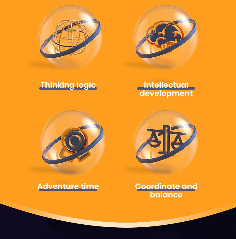 3D Puzzle Ball Maze Toy Children Challenge Obstacle Game Labyrinth Ball 3D Maze Montessori Puzzle Balance Traine Clearance Game