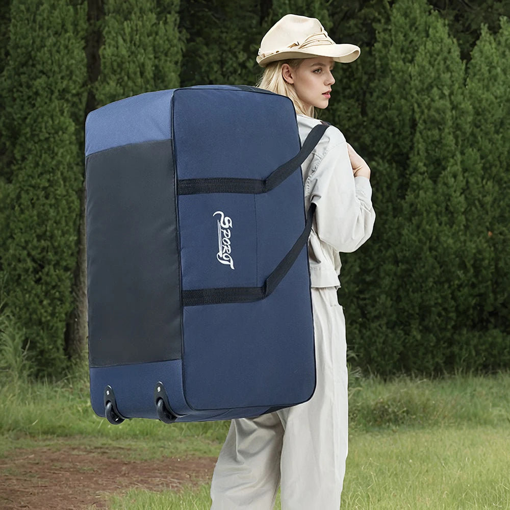 Unisex Wheeled Travel Bag Universal Foldable Luggage Bags with Wheels Large Capacity Waterproof Luggage Storage Carrier Handbag