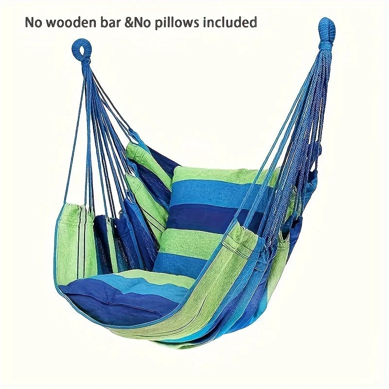 1pc Handwoven Hammock Chair Swing, Fabric Hanging Chair for Indoor and Outdoor Use Sturdy and Comfortable