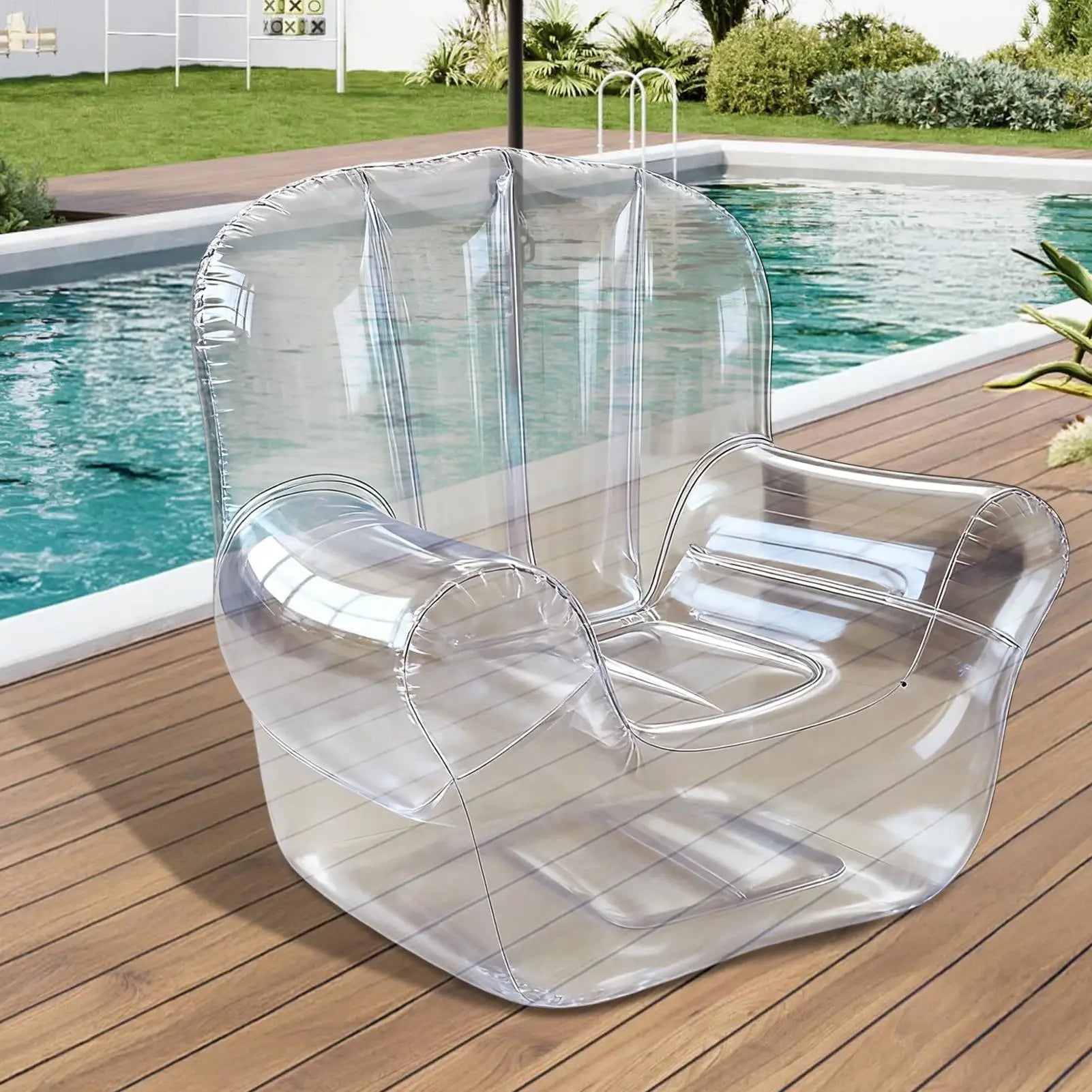 Inflatable Chair Inflatable Air Sofa Outdoor Chair Ergonomic Transparent Sofa Couch Furniture for Bedroom Travel Poolside