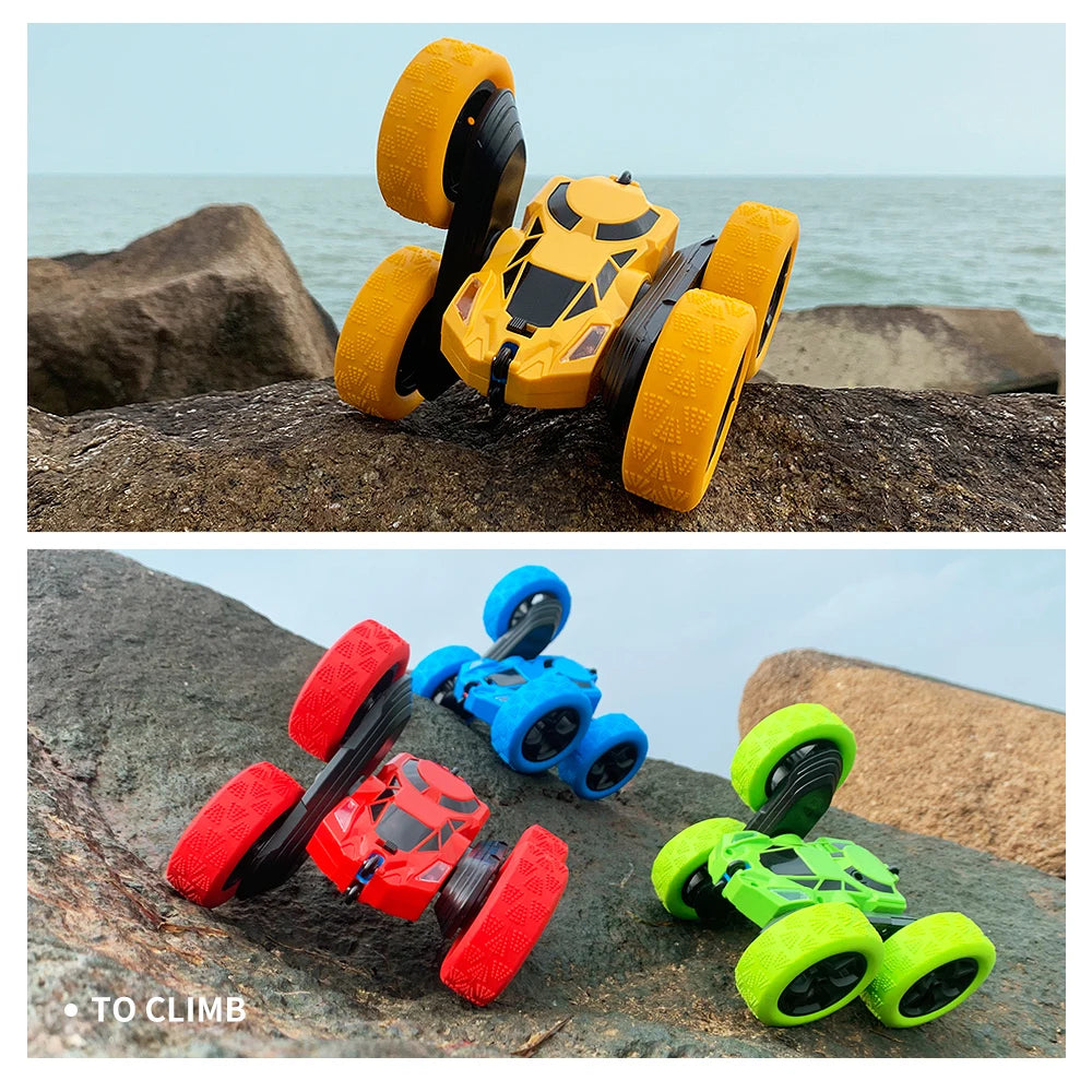 2.4G RC Stunt Car Children Double Sided Flip Remote Control Car 360 Degree Rotation Off Road Rc Drift Cars For Pink Girls Toys