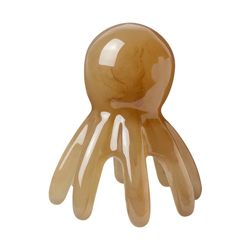 Resin Octopus Massage Comb Head Meridian Scraping Scalp Massage Brush Acupuncture SPA Gua Sha Massage Comb Fatigue Relief Massag