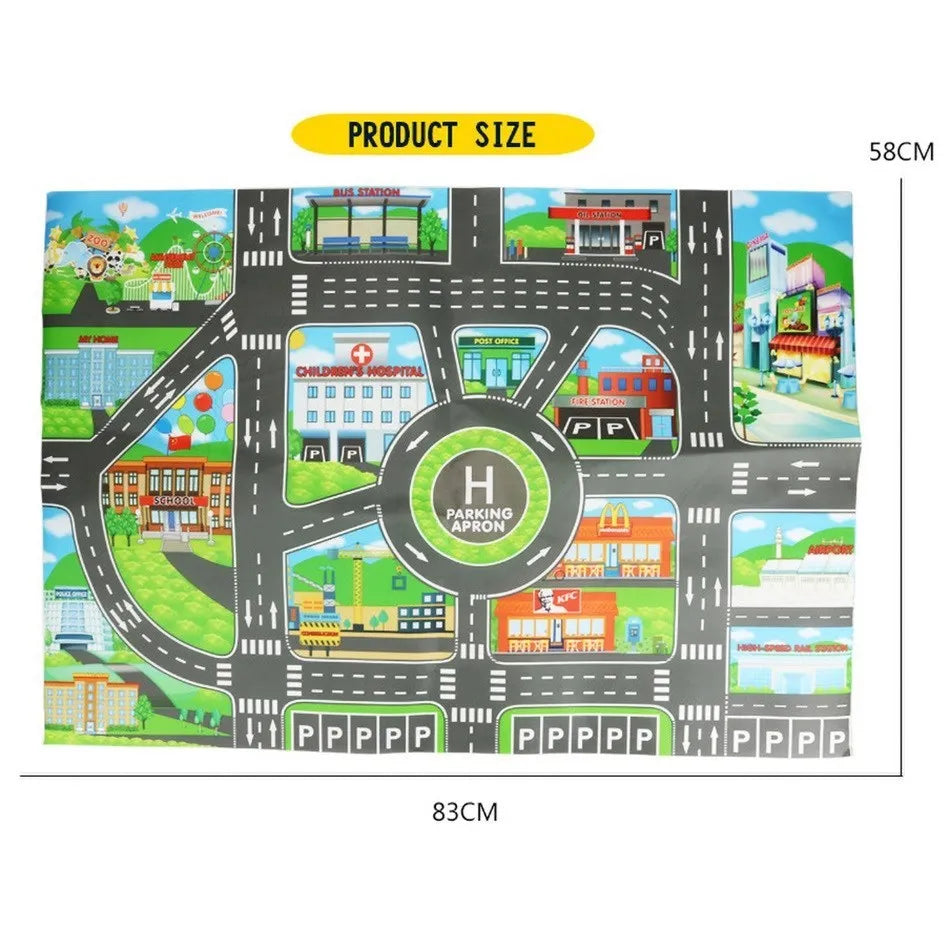 130*100cm Baby Crawling Mat for Children Cartoons Traffic Rug Indoor Toys City Road Carpet Kids Game Little Girl and Boy Playmat