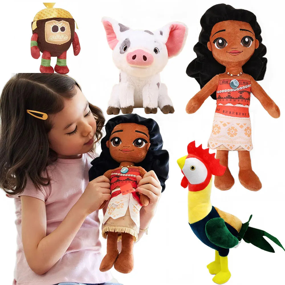 Disney Moana 2 Plushie 35cm Doll Princess Vaiana Birthday Party Supplies Cute Moana Pig Cock Toys Costume Play Accessories Props