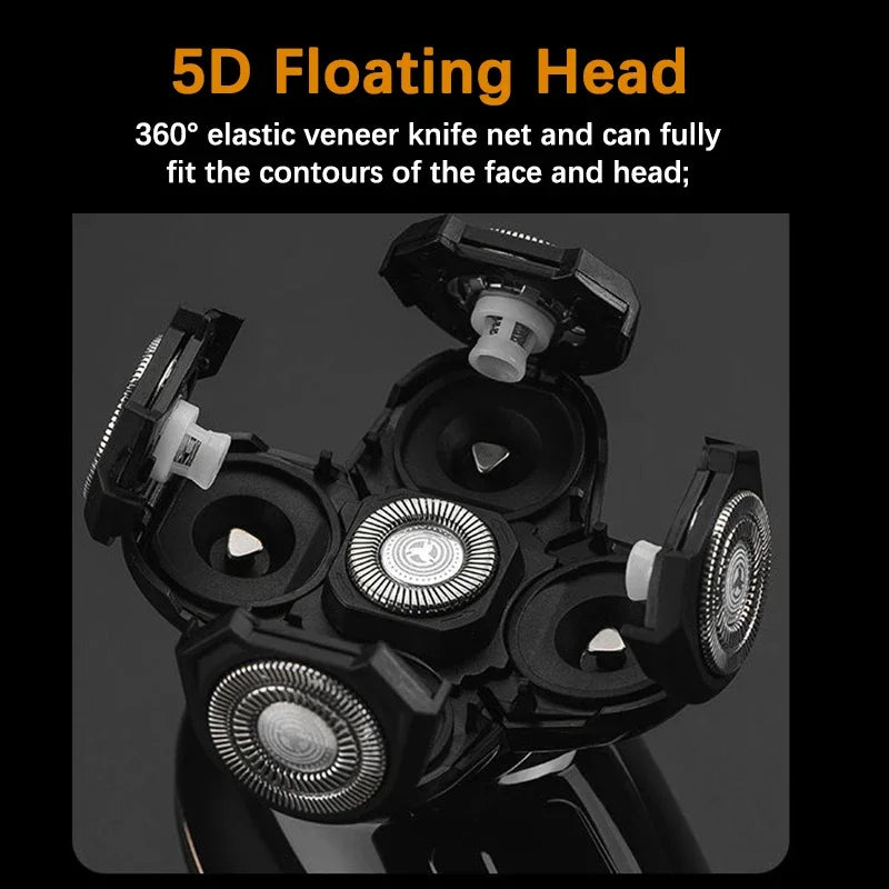 5 IN 1 Electric Razor Electric Shaver Rechargeable Shaving Machine for Men Beard Razor Wet-Dry Dual Use Waterproof Fast Charging