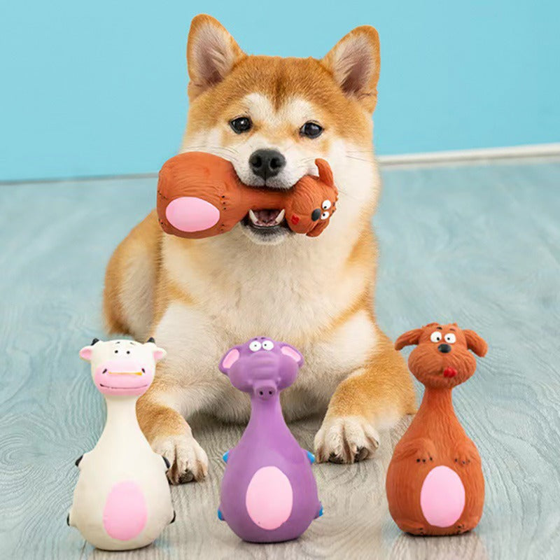 Dog Voice Toy Cartoon Shape Teddy Fadou Teeth Grinding Cleaning Plaything Rubber Anti Bite Training Pets Dogs Toys Pet Supplies
