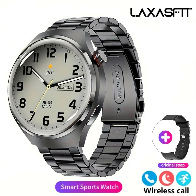 LAXASFIT 2025 New Men's Smart Watch HD Screen Heart Rate Bluetooth Call NFC Smartwatch For Men Women Holiday Gifts