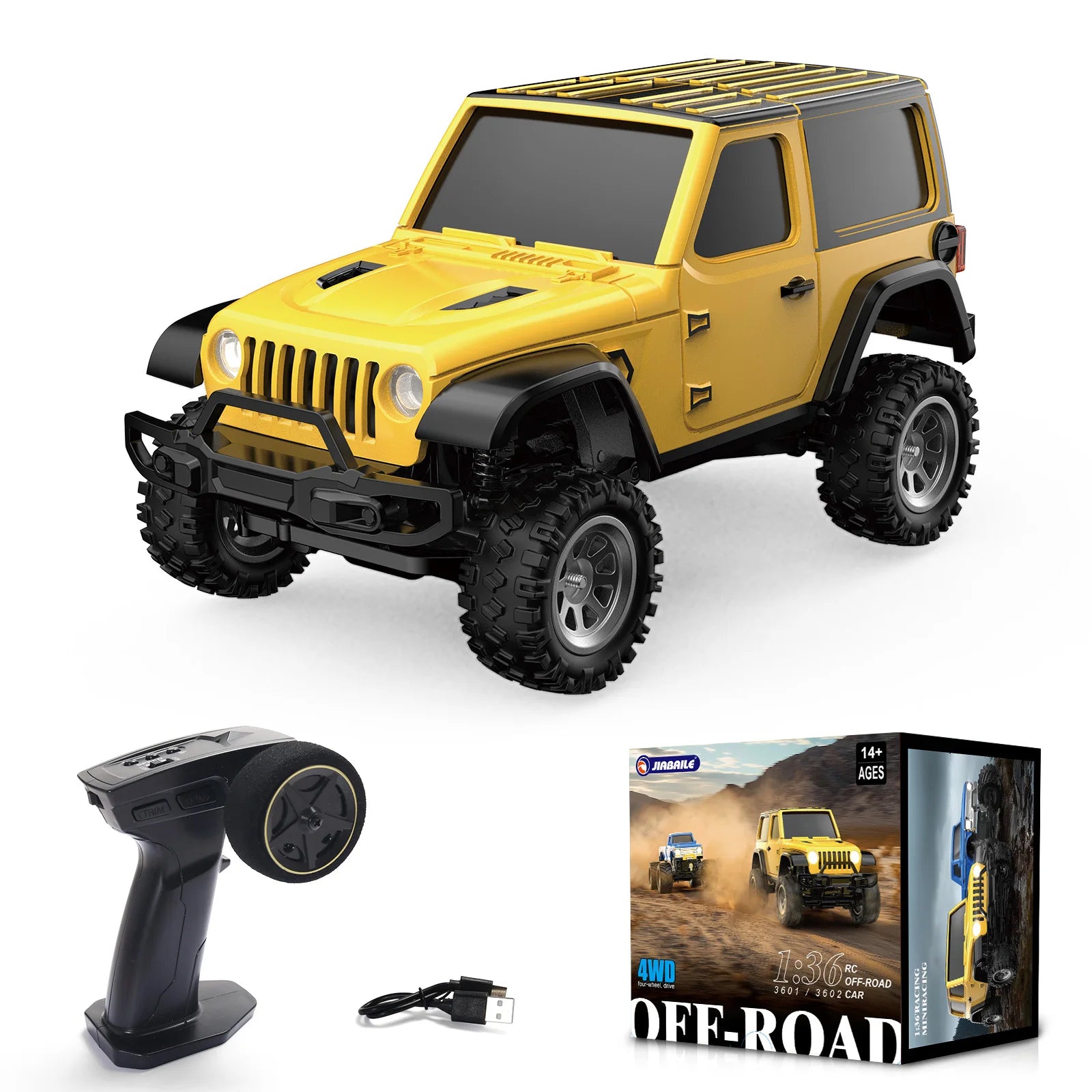 1/36 RC Crawler Car 4WD Mini Radio Control Off-road Vehicles Light System RC Car Remote Control RTR Hobby Model Gift