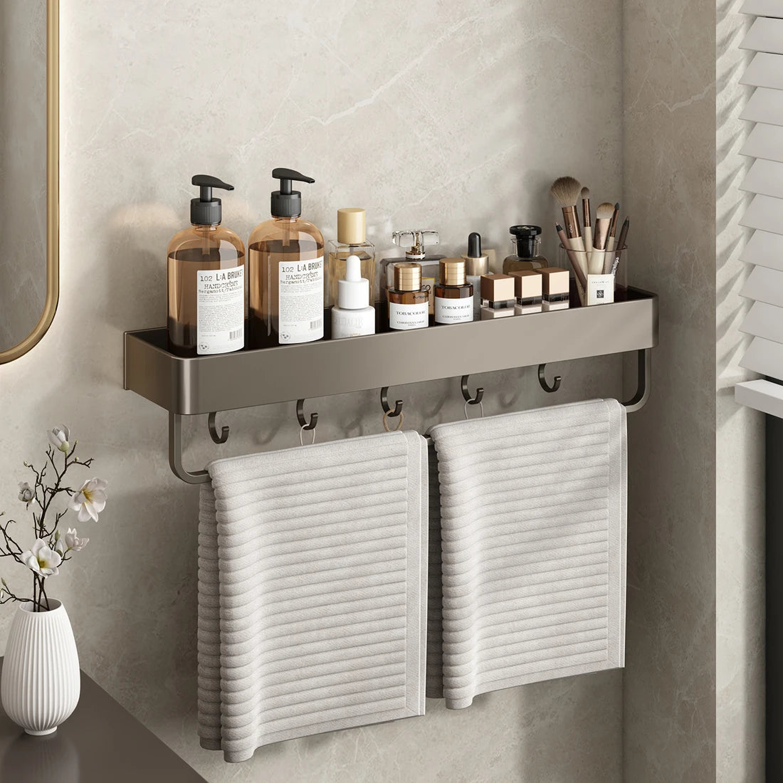 Bathroom Shower Shelf Shower Caddy Wall Floating Shelf Bathroom Toilet Shelf Kitchen Cabinet Storage Shelves Rack Organizers