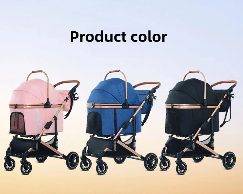 2025 New Pet Stroller Portable Pet Carrier Lightweight Foldable Dog and Cat Stroller Outdoor Travel Pet Stroller
