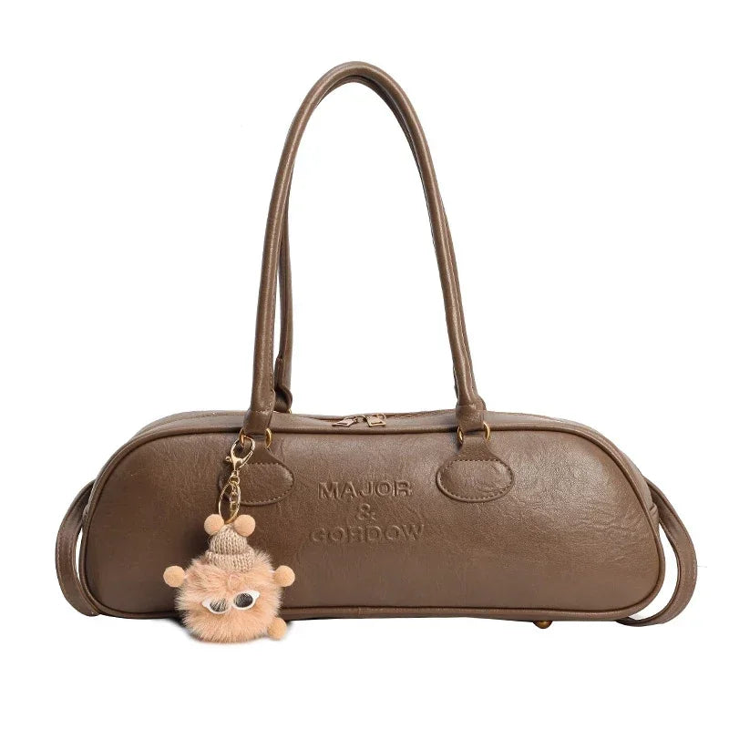 Pu Solid Sewing Zipper Shoulder Bags Soft Baguette Type 2024 High Quality Bags for Women Large Capacity Women's Handbags