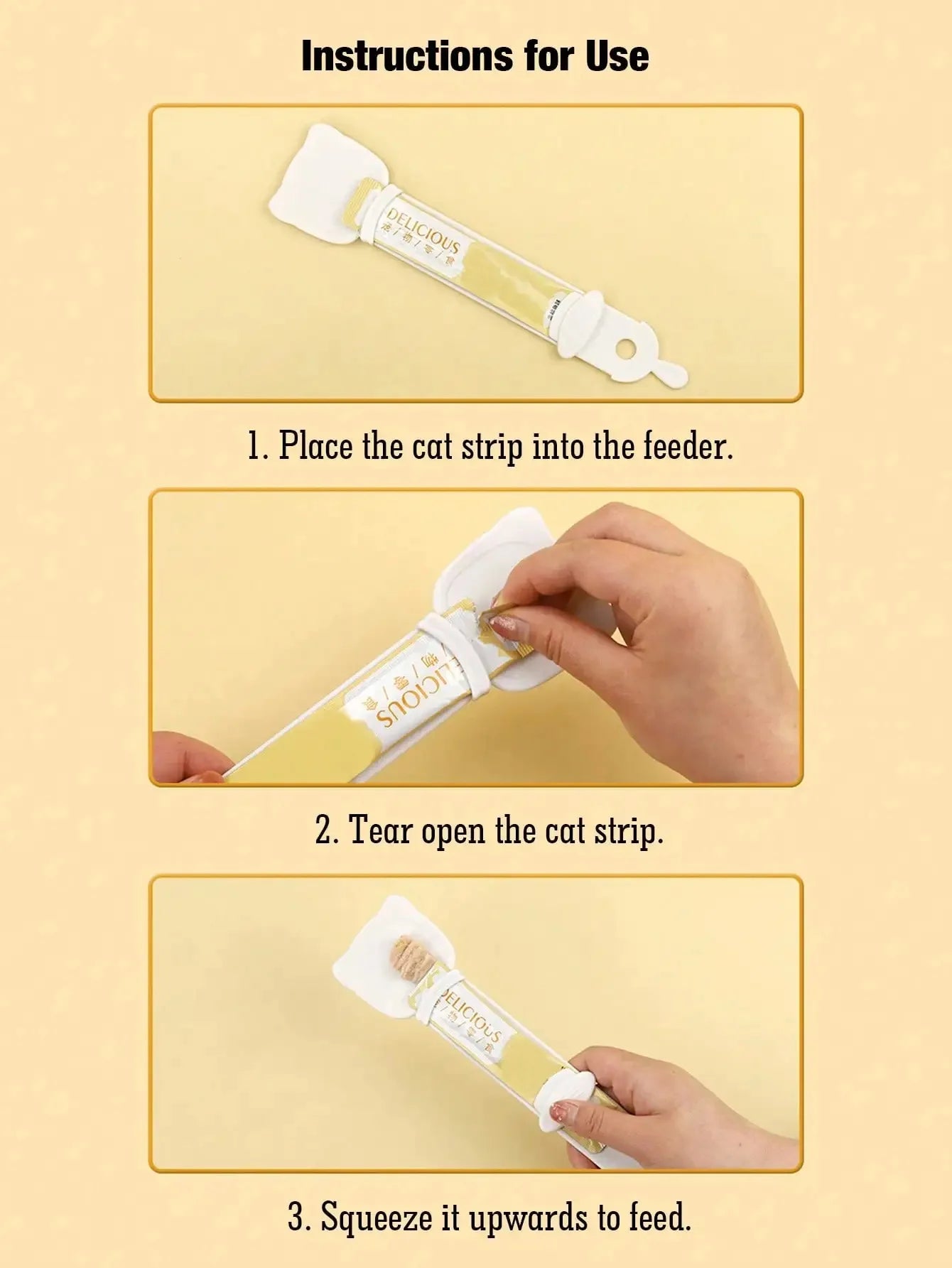 Cat Strip Feeder Spoon Long Handle Cat Food Strip Squeezer Pet Meat Mud Food Squeeze Treat Dispense Spoon For Cats Pet Supplies