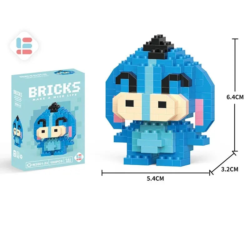 Disney LiLo Stitch Toys Building Blocks  Pikechu lega Anime Cartoon Character Model Building Blocks Toy for children Gift