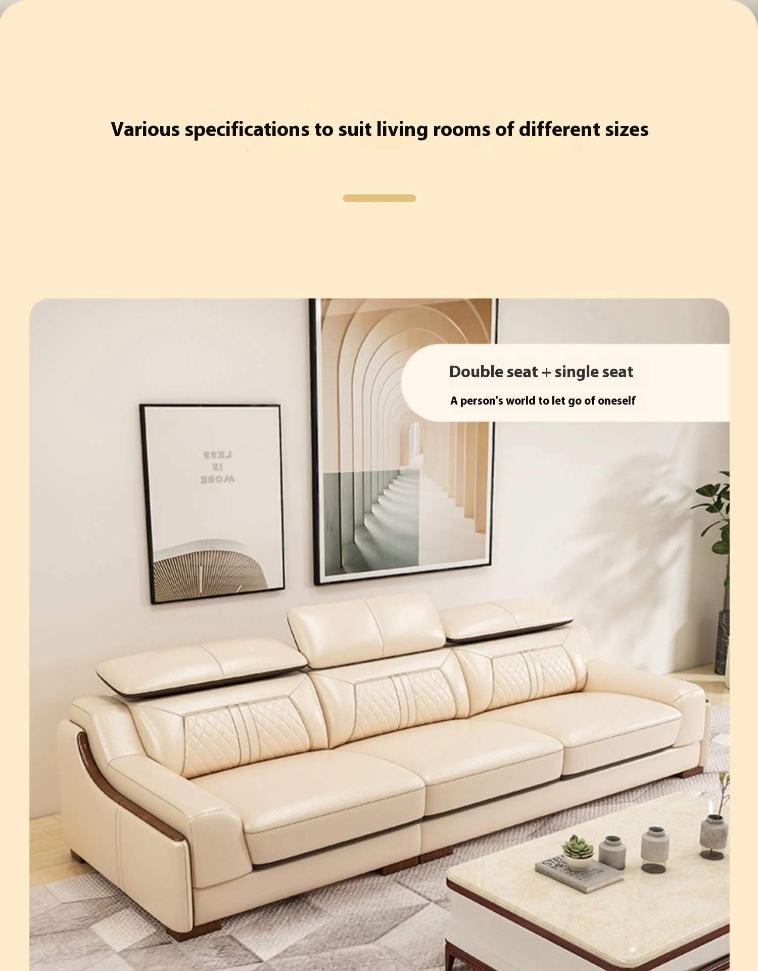 Stylish Italian Genuine Leather Sofa for Living Room with Cup Holder, USB, Adjustable Headrests & Bluetooth Speaker - Lazy Sofa