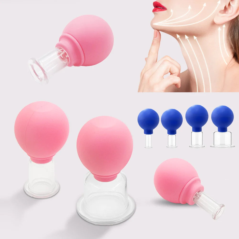 1/4PCS Rubber Massage Body Cups Vacuum Face Cupping Massage Cupping Facial Skin Lifting Body Anti Cellulite