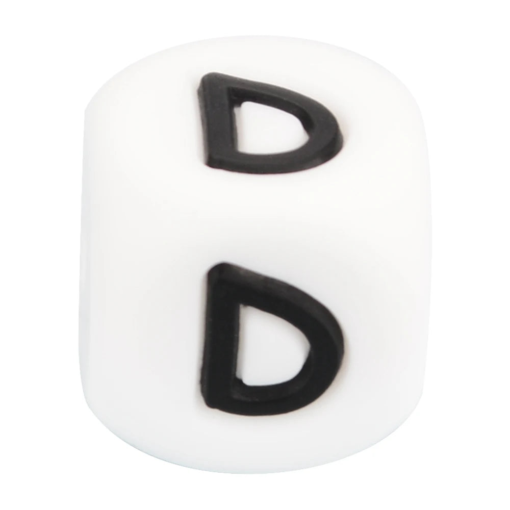 LOFCA 40pcs Alphabet Silicone Letter Beads 12mm Teething Beads Food Grade Teether English Letters Baby Nursing for Teething