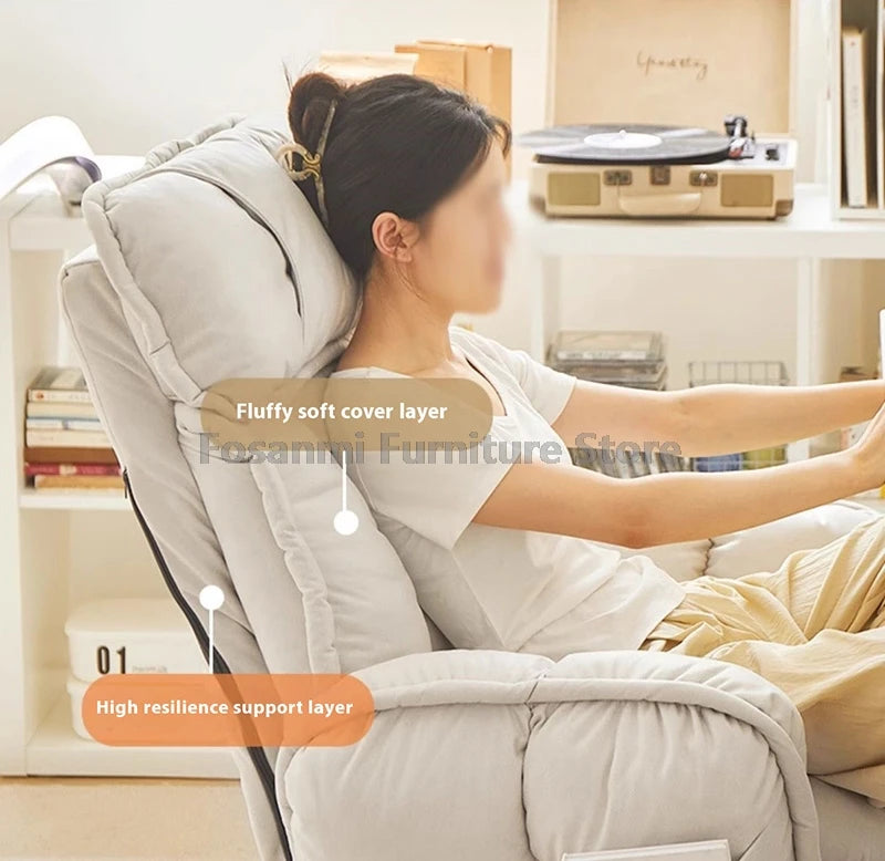 High-Back Gaming Recliner Chair Home Office Comfort Soft Desk Chair Ergonomic Wide Seat Computer Chairs with Adjustable Armrests